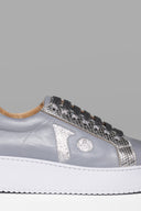 Zapatillas Cloud Base Gris Plata Azul Marca Metalizada