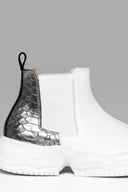 Zapatillas Top Elástico Blanco Peltre Verde Metalizadas