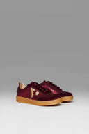 Zapatillas Icon Exp Burdeos Marca Metalizada Dorada