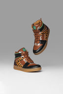 Zapatillas Sky Exp Marrón Negro Burdeos Verde Estampado Animal