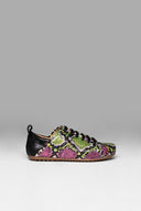 Sneakers Flat Exp Green Pink Black Reptile