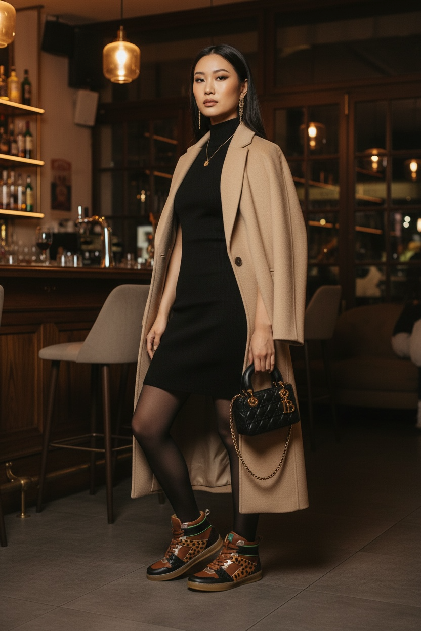 Sneakers Sky Exp Brown Black Bordeaux Green Animal Print