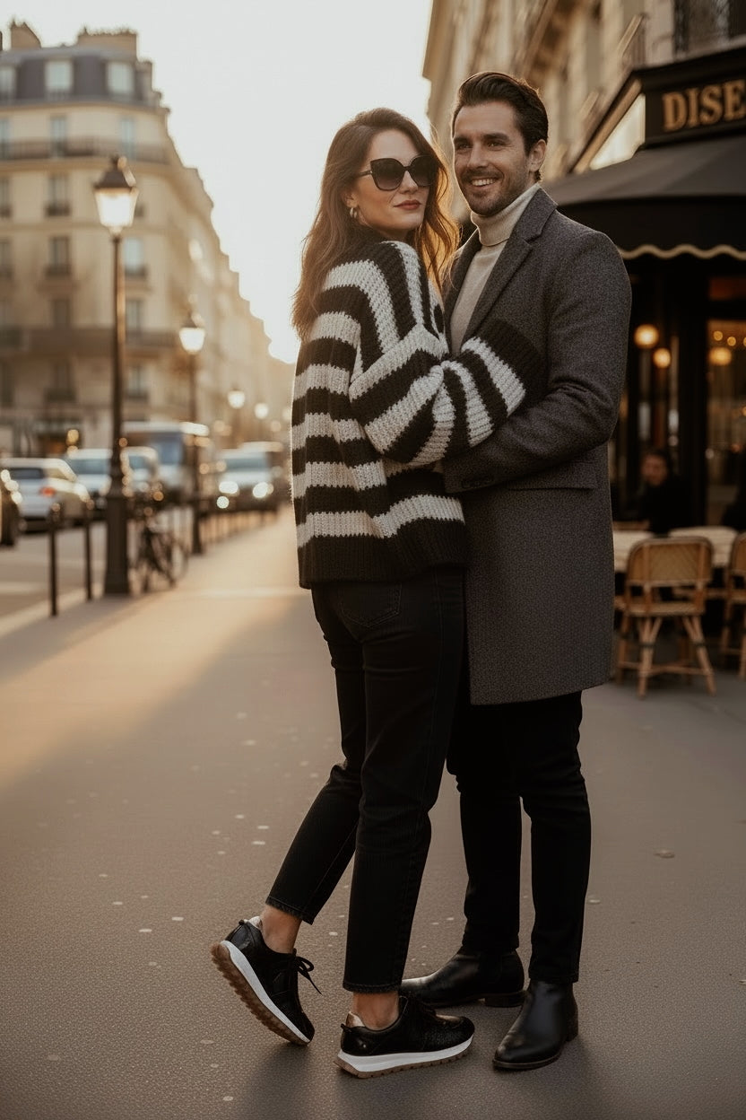 Sneakers Sprint Flow Black Gold Metalized