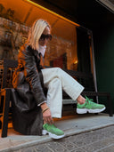 Sneakers Gem Flow Green Gold Metalized